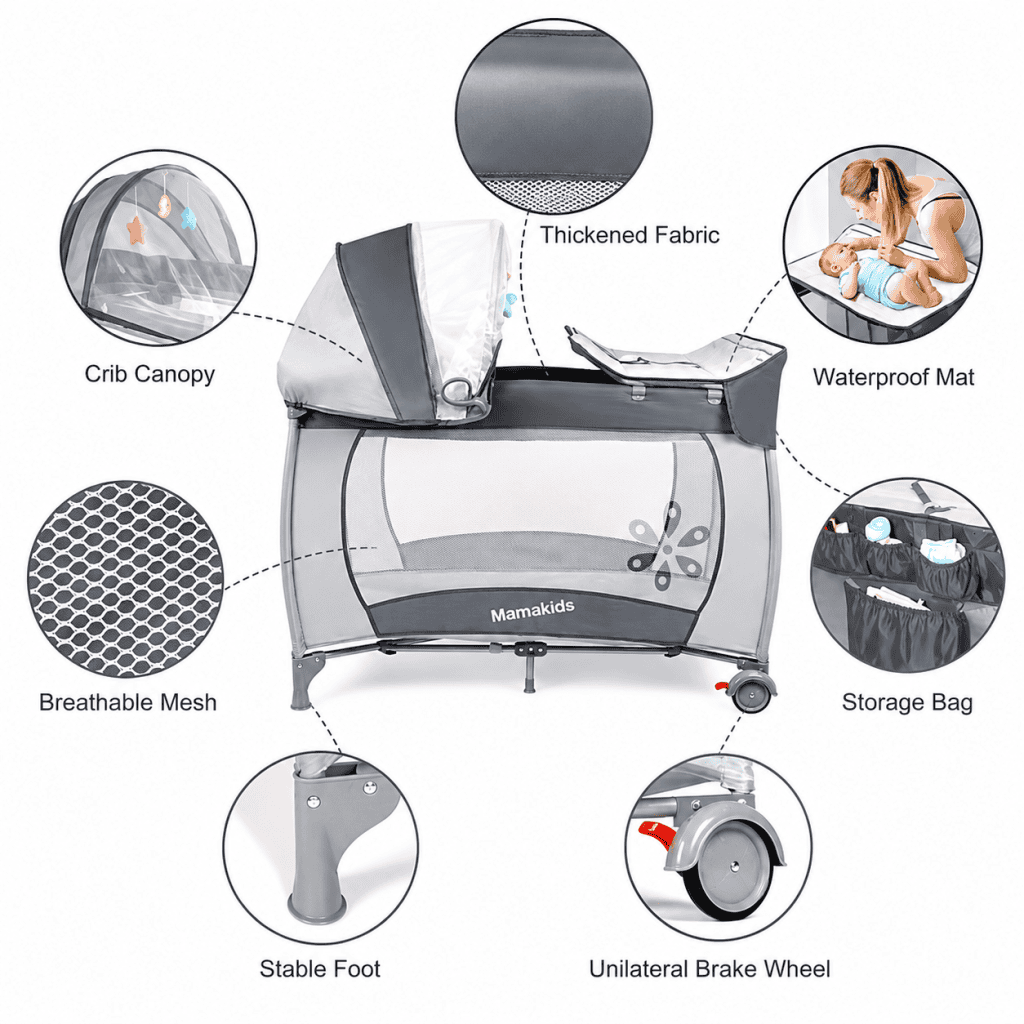 Baby playpen for safe and comfortable play