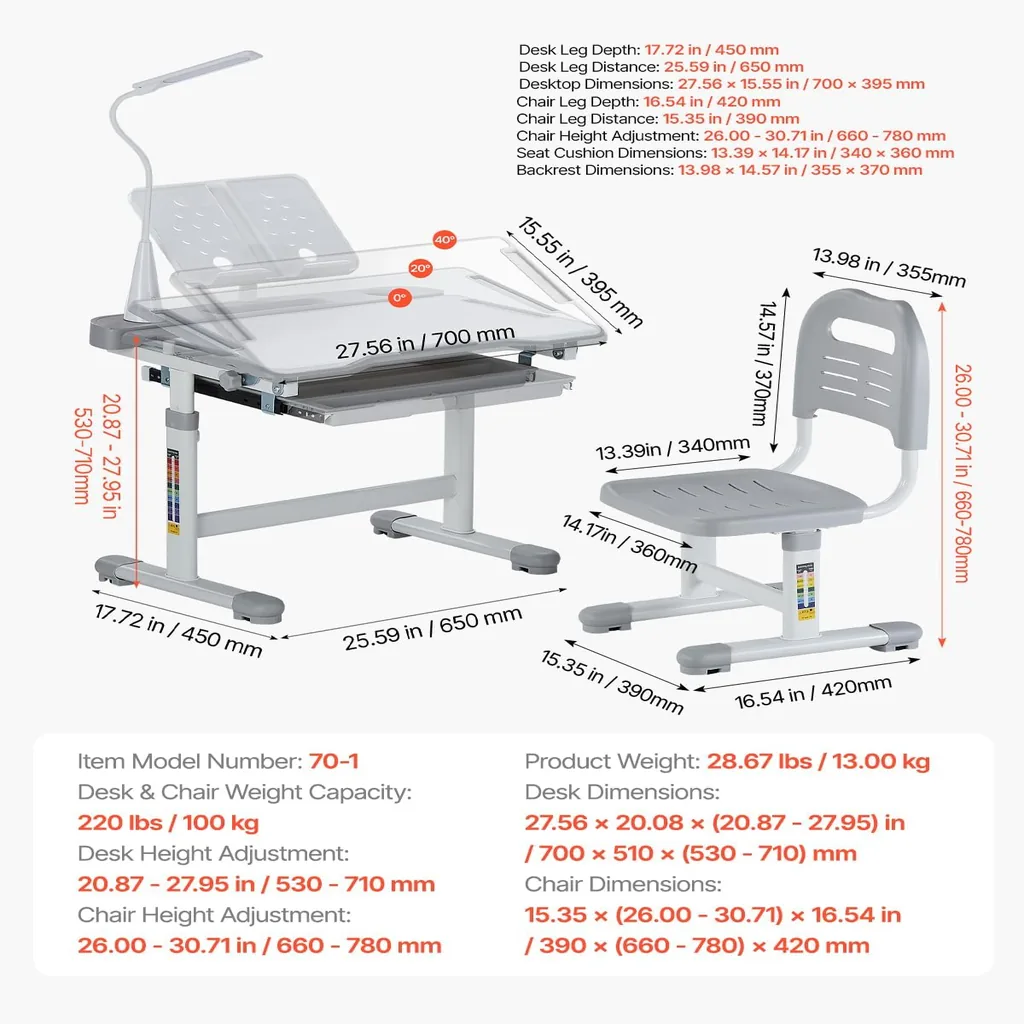 kids study set product dimensions
